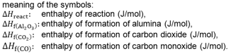 Heat of Reaction: Meaning of Symbols