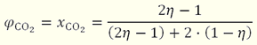 Equ 2.37: Volume Fraction CO2 A